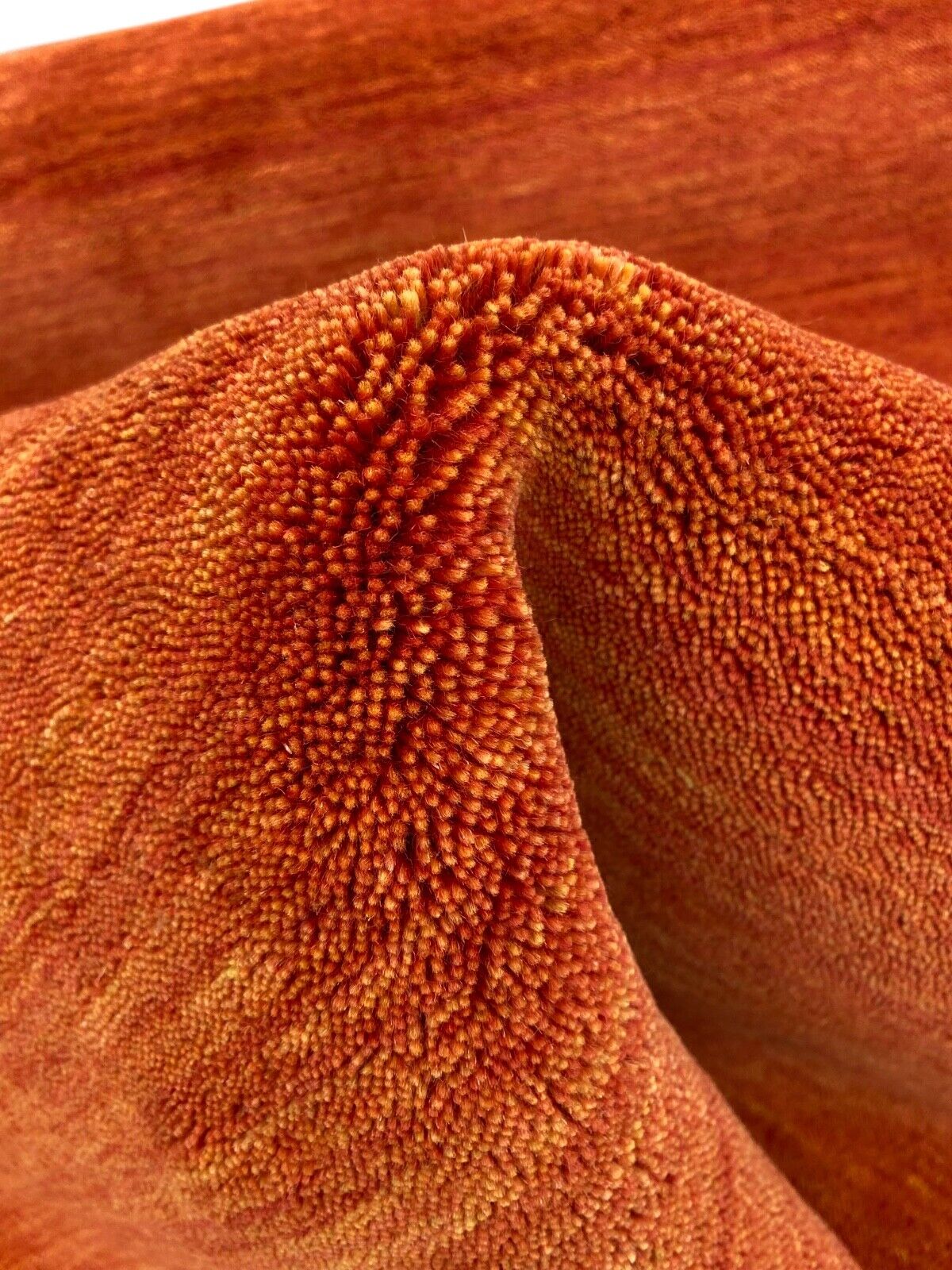 Terrakotta Teppich 100% Wolle Handgewebt Orange Orientteppich U1