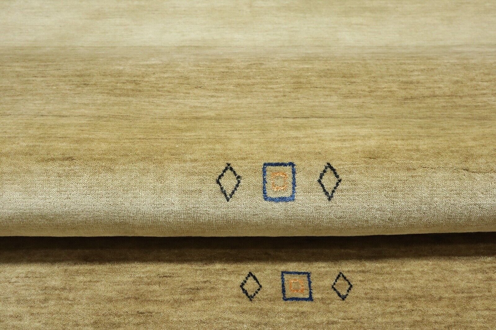 Tappeto 100% Lana 170x240 cm Nero Beige Tessuto a Mano Gabbeh LR1046 