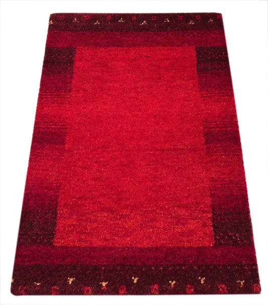 Handgeknüpfter Gabbeh Teppich 60x90 cm Dunkelrot Modern 100% Wolle R71