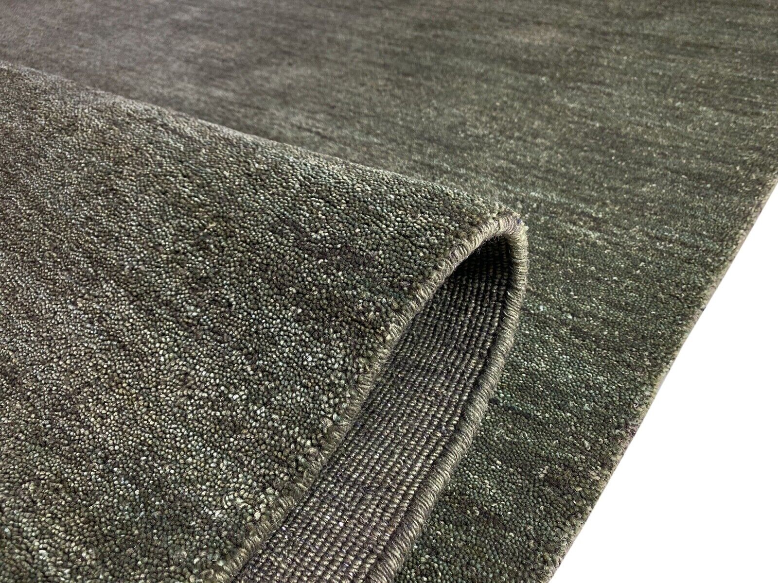 Orientteppich Gabbeh Teppich 100% Wolle Grün Handgewebt Loom Debbich