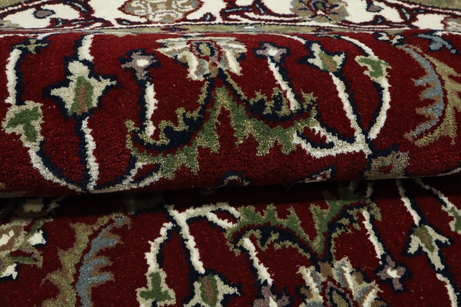 Rund Orient Rot Teppich 100% Wolle 150X150 cm Handarbeit Handgetuftet T950