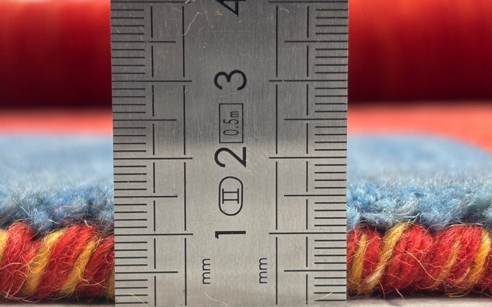 Wollteppich 200x300 Rot Blau Gelb Handgewebt Modern Unikat Orient Teppich