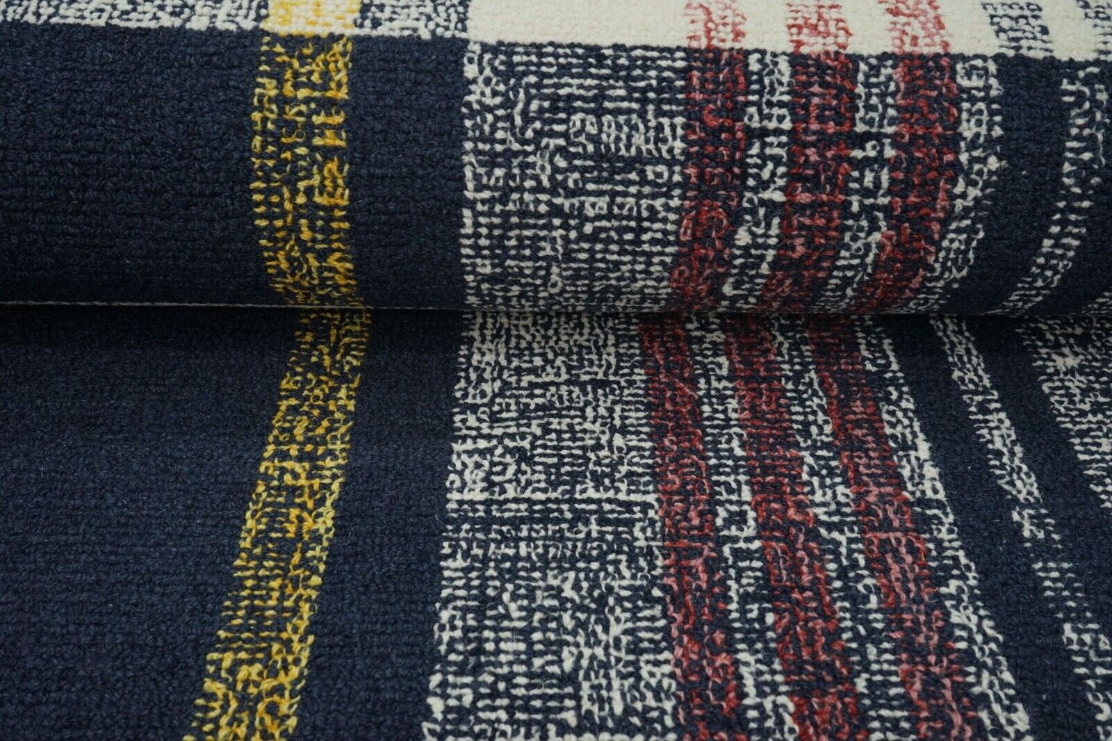 Blau Rot Teppich 100% Wolle 160X230 cm Weiß Orientteppich Handgetuftet HT199