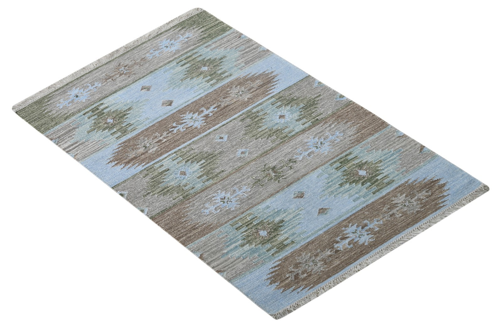 Bunter Wollteppich 120x180 cm Handgefertigt Modern Teppich sh192