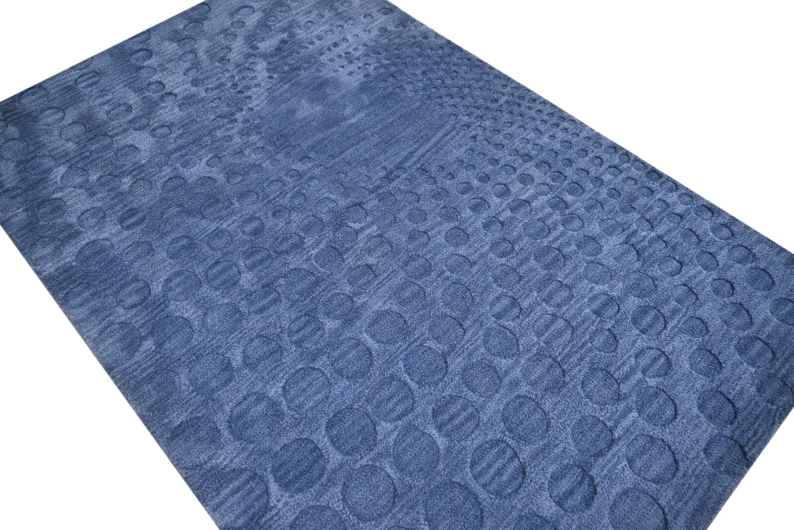 Ročno tkana volnena preproga 120x180 modra, moderna dnevna soba SH207