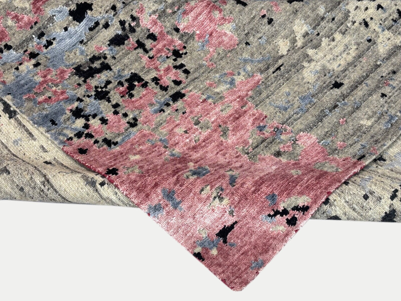 Handgeknüpft  Teppich Einzigartiges Design Bambus seide Wolle 168X236 cm  ST922