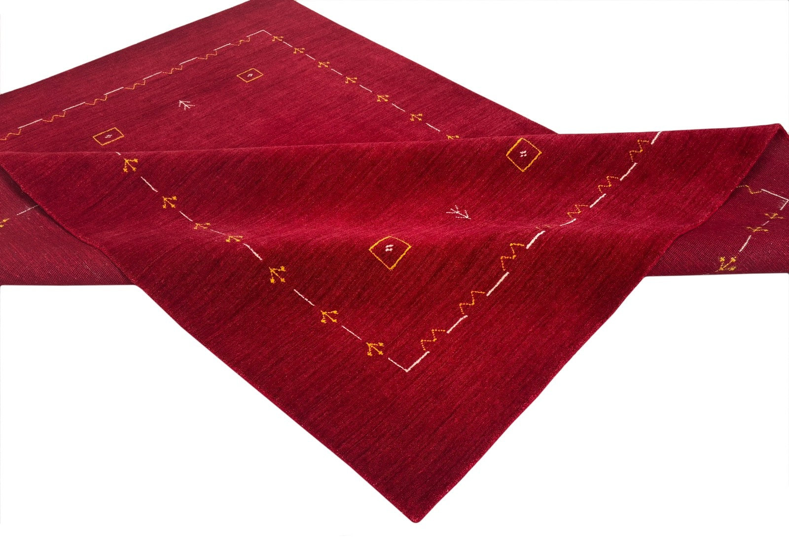 Rot Teppich 100% Wolle Handgefertigt 170X240 cm Handgewebt Gabbeh Orient G543T8