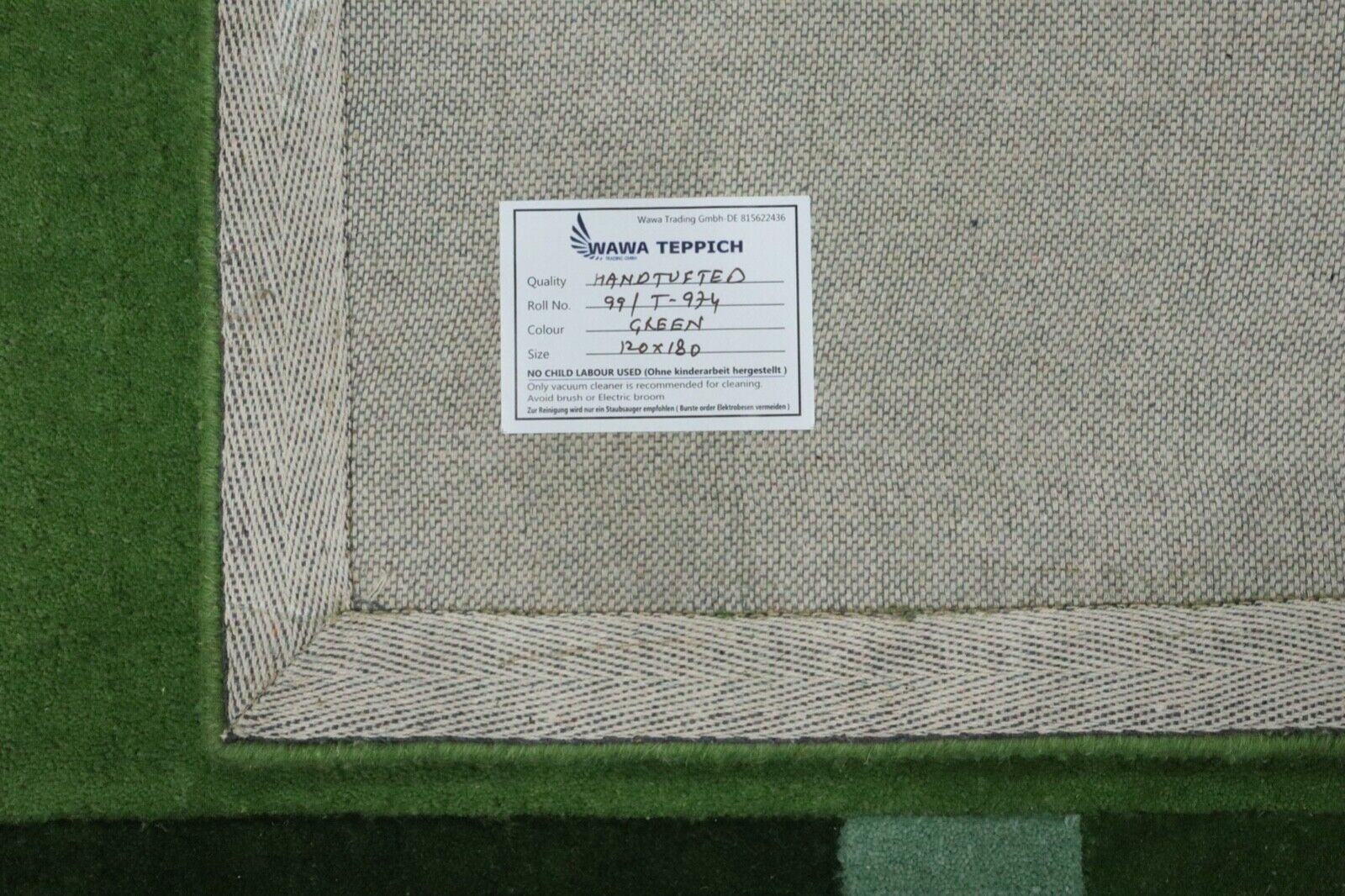 Zelený orientální koberec 100% vlna 120x180 cm Ručně tkaný Ručně všívaný T974