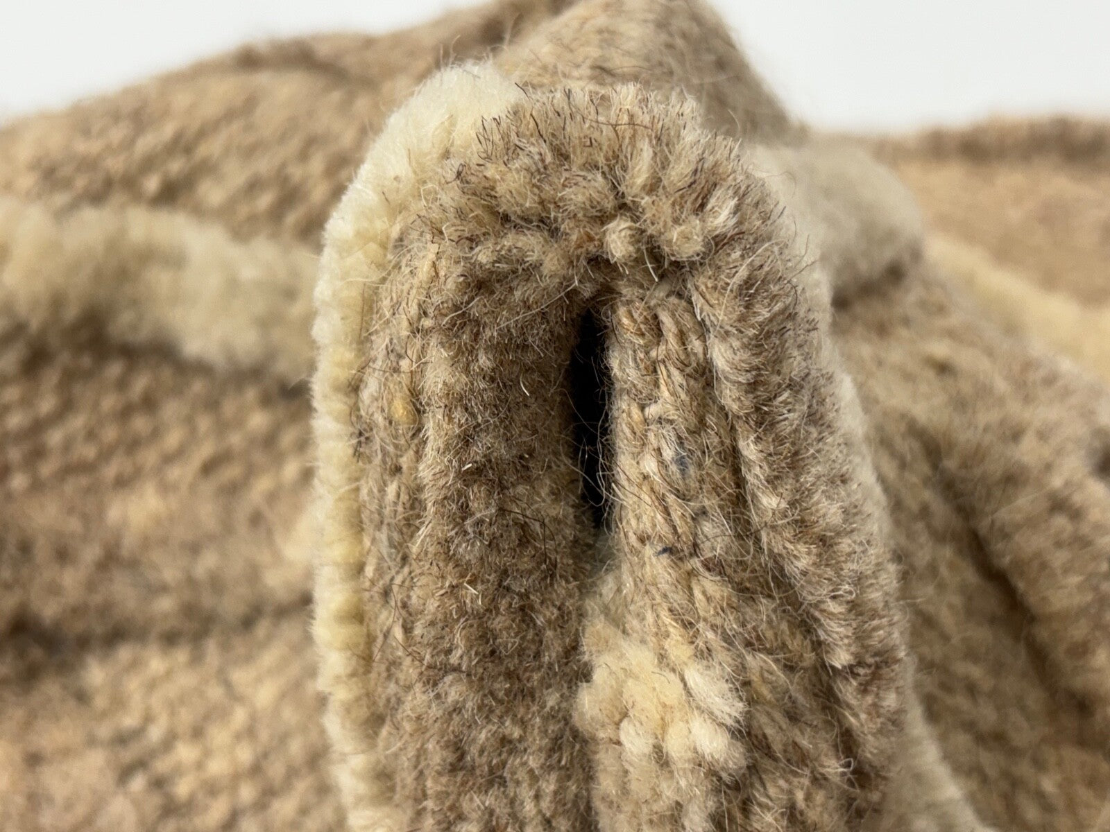 Handgefertigte Kilim Dhurry Teppich 60x90 cm Naturbeige Braun  100% Wolle DWD806