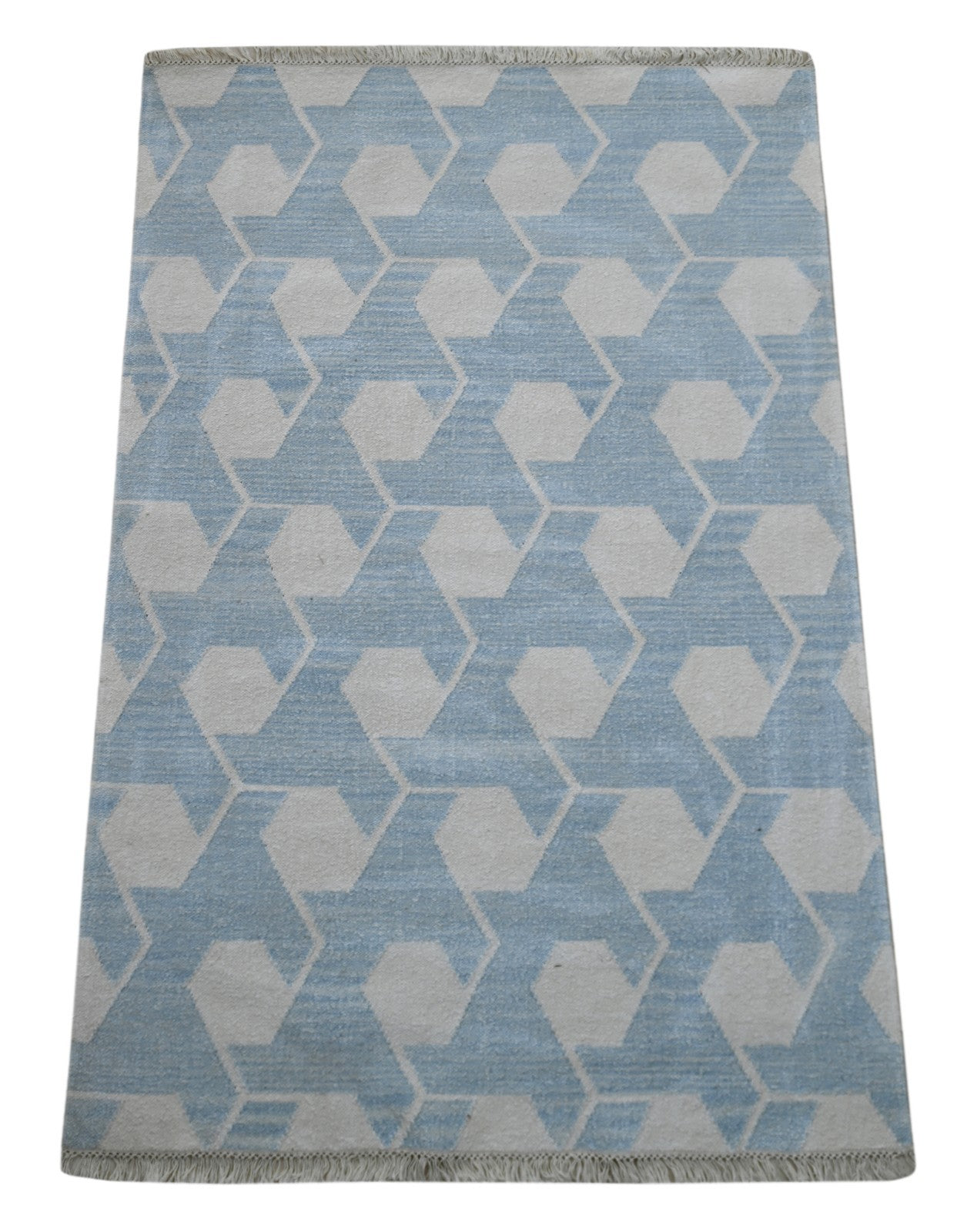 Bunter Wollteppich 120x180 cm Handgefertigt Modern Natur Teppich sh190