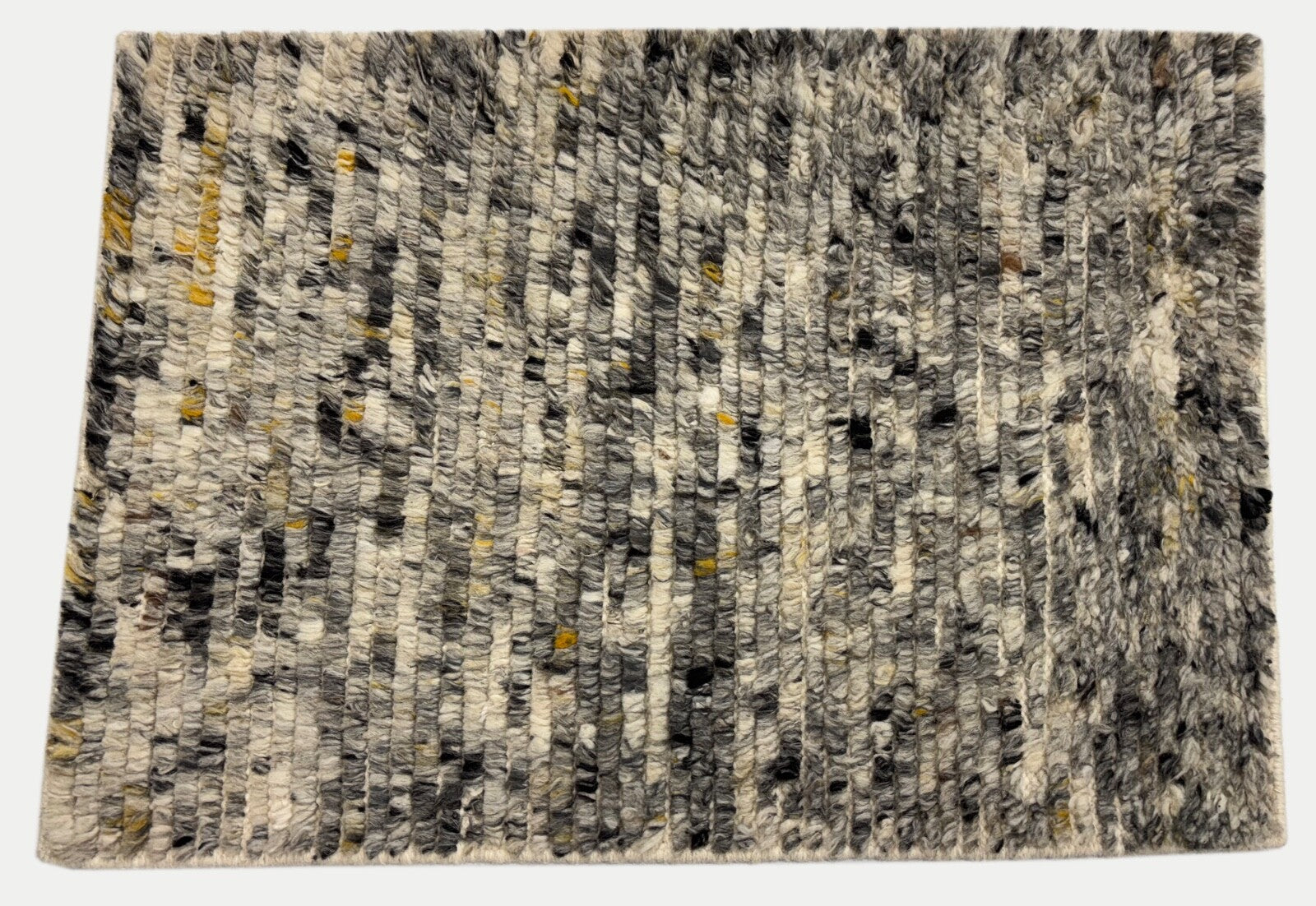 Tappeto annodato a mano in lana 100% 60x90 Tappeto dal design moderno Grigio Beige BCI88