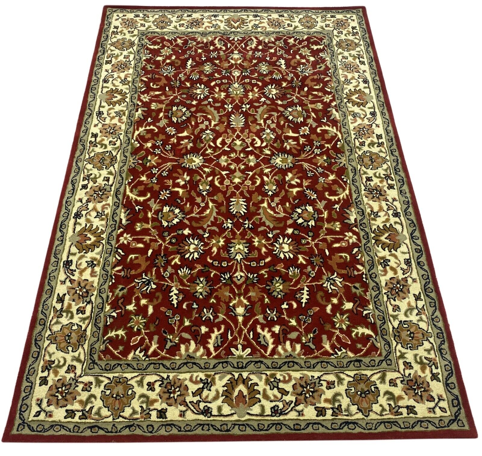 Orientteppich Herat 170x240 cm Rot Teppich 100% Wolle Handarbeit Handgetuftet