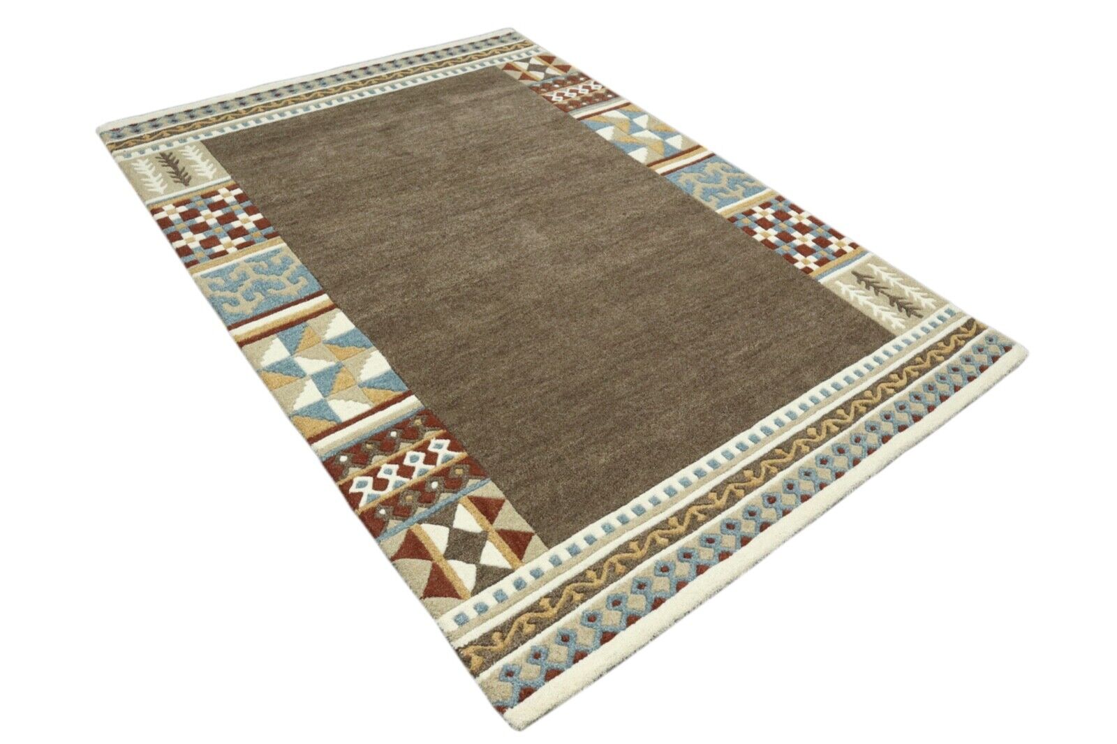 Braun Orient Teppich 100% Wolle 160X230 cm Kaffeefarbe Handgetuftet T914