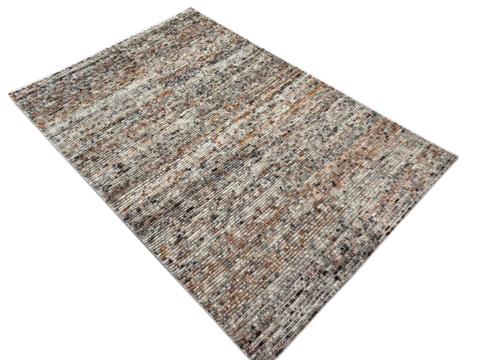 Handgeknüpfter Wollteppich 170x240 cm Kurzflor und Hochflor Modern Design st1