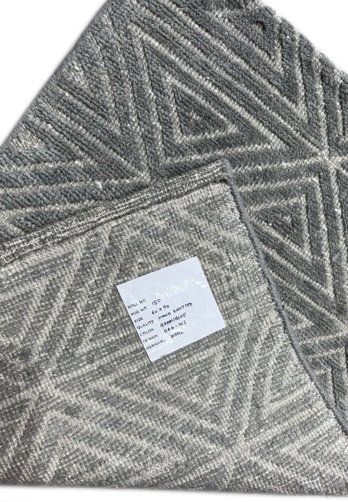 Handgeknüpft Design Teppich 60x90 aus Wolle Modern Grün , Beige DKD-703