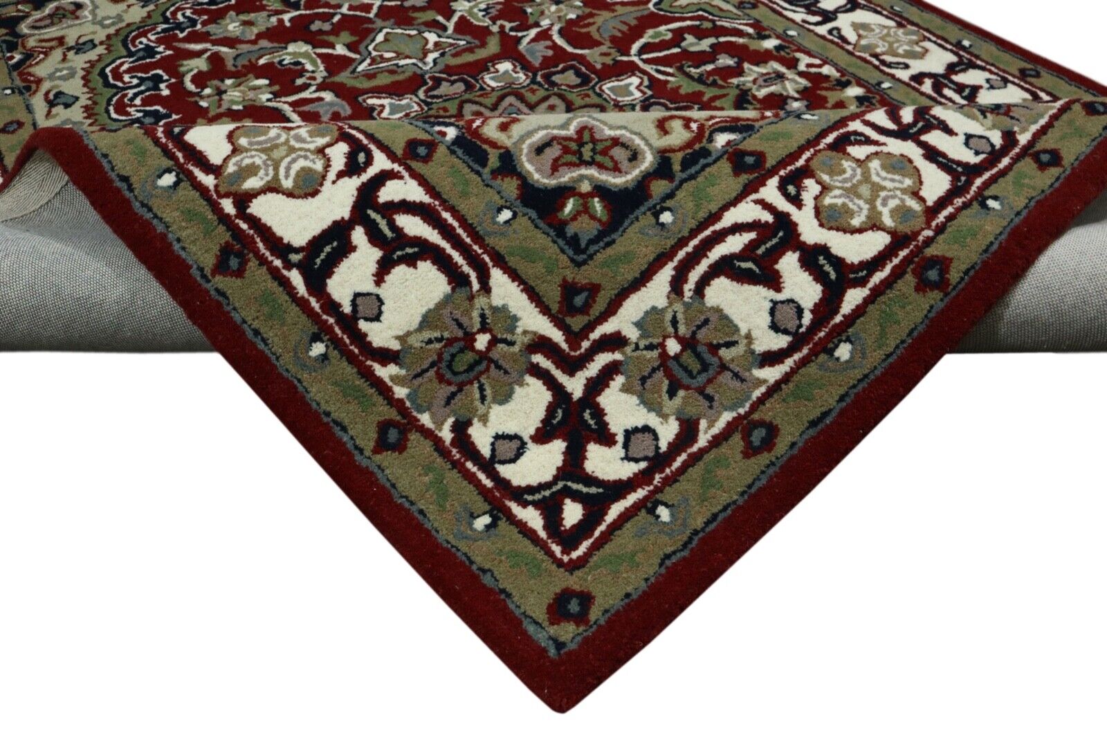 Rot Orient Teppich 100% Wolle 140X200 cm Handarbeit Handgetuftet T954