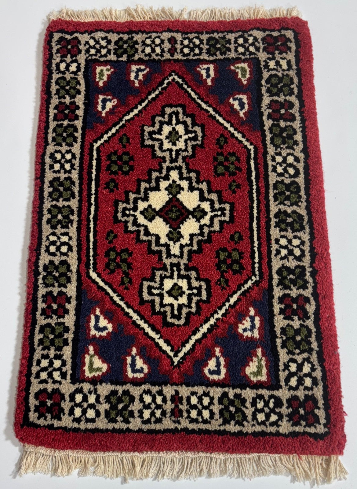 Brücke 40X60 CM Handgeknüpft Automatten Teppich Fußmatten 100% Wolle Blau P47