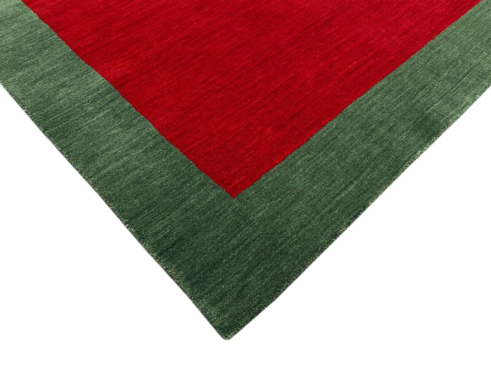 Rot Grün Teppich 100% Wolle Gabbeh 120x180 cm Handgewebt Home Deko WR154 