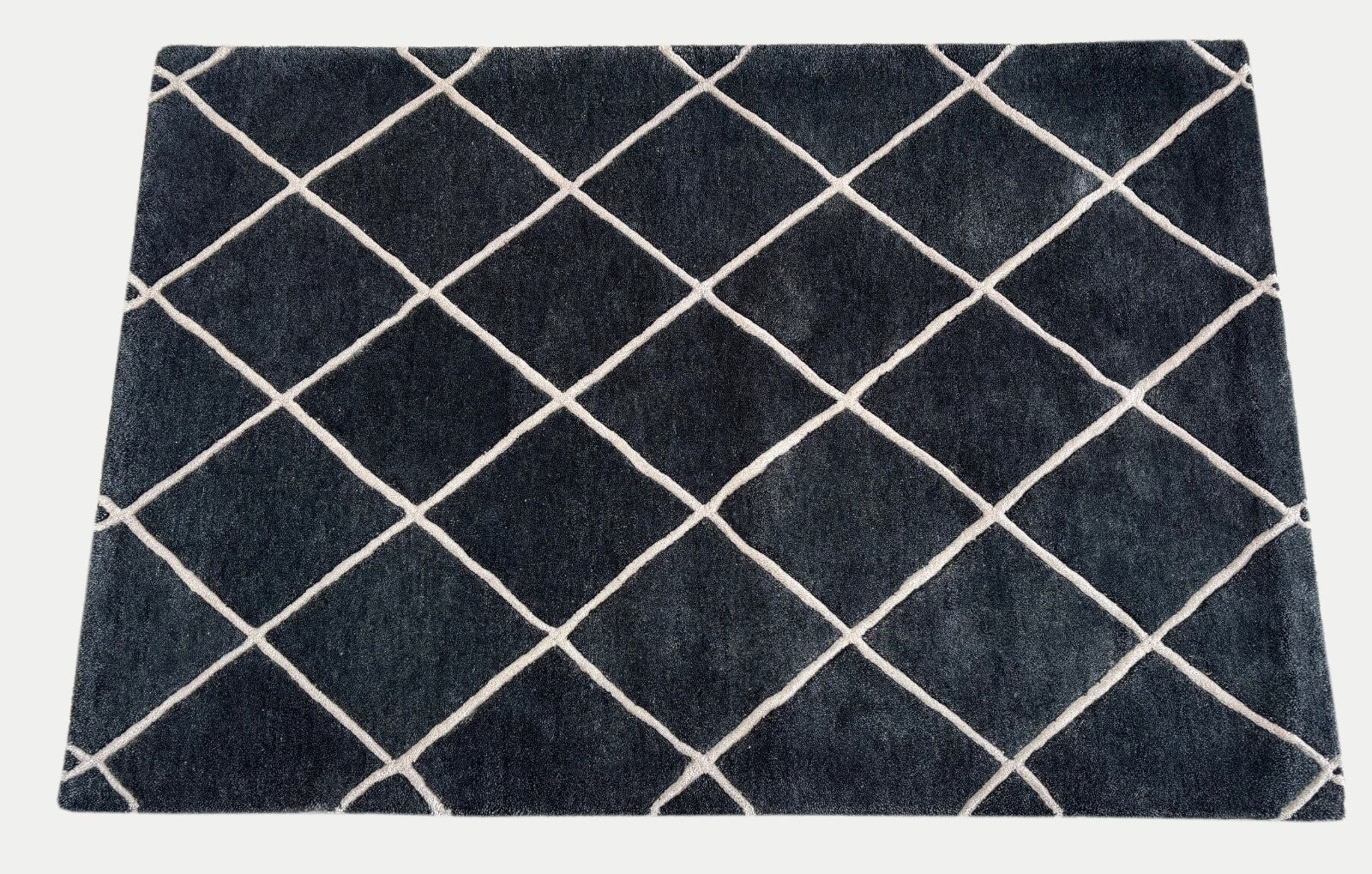 Schwarz Teppich 100% Wolle Handarbeit 125X183 CM Orientteppich BT3