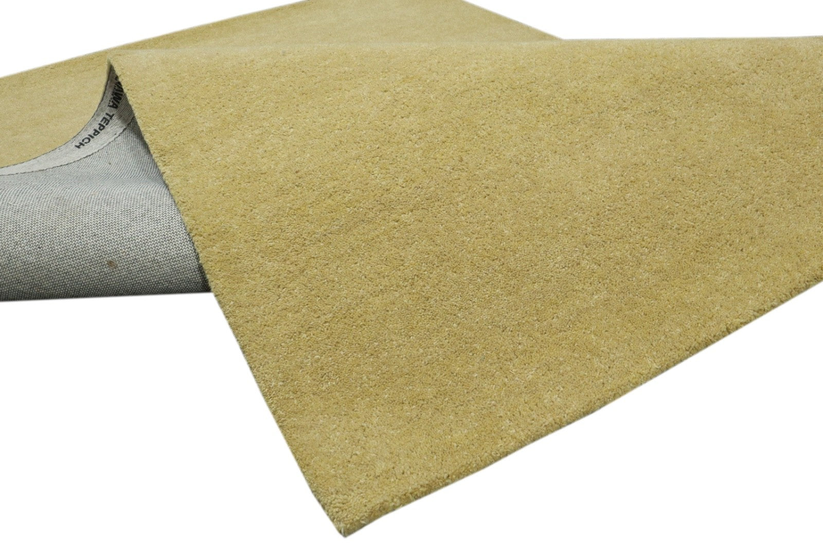 Gabbeh Teppich 100% Wolle Gelb Uni Farbe 120x180 cm  Handgemacht PL19