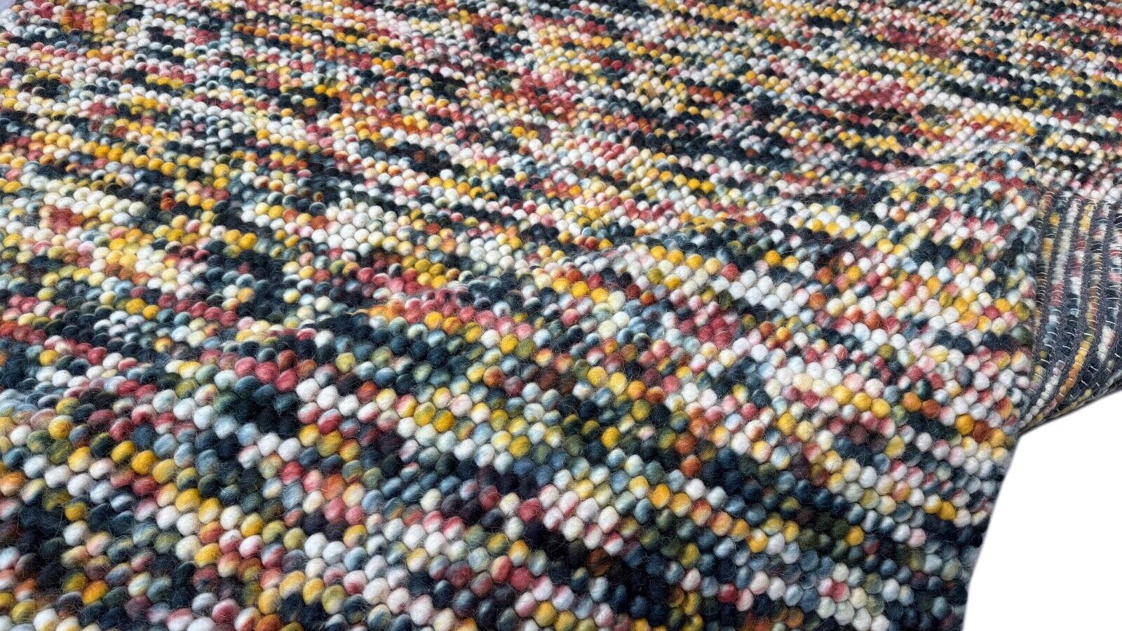 Bunter Wollteppich 170x240 cm Handgefertigt Modern Natur Teppich st13