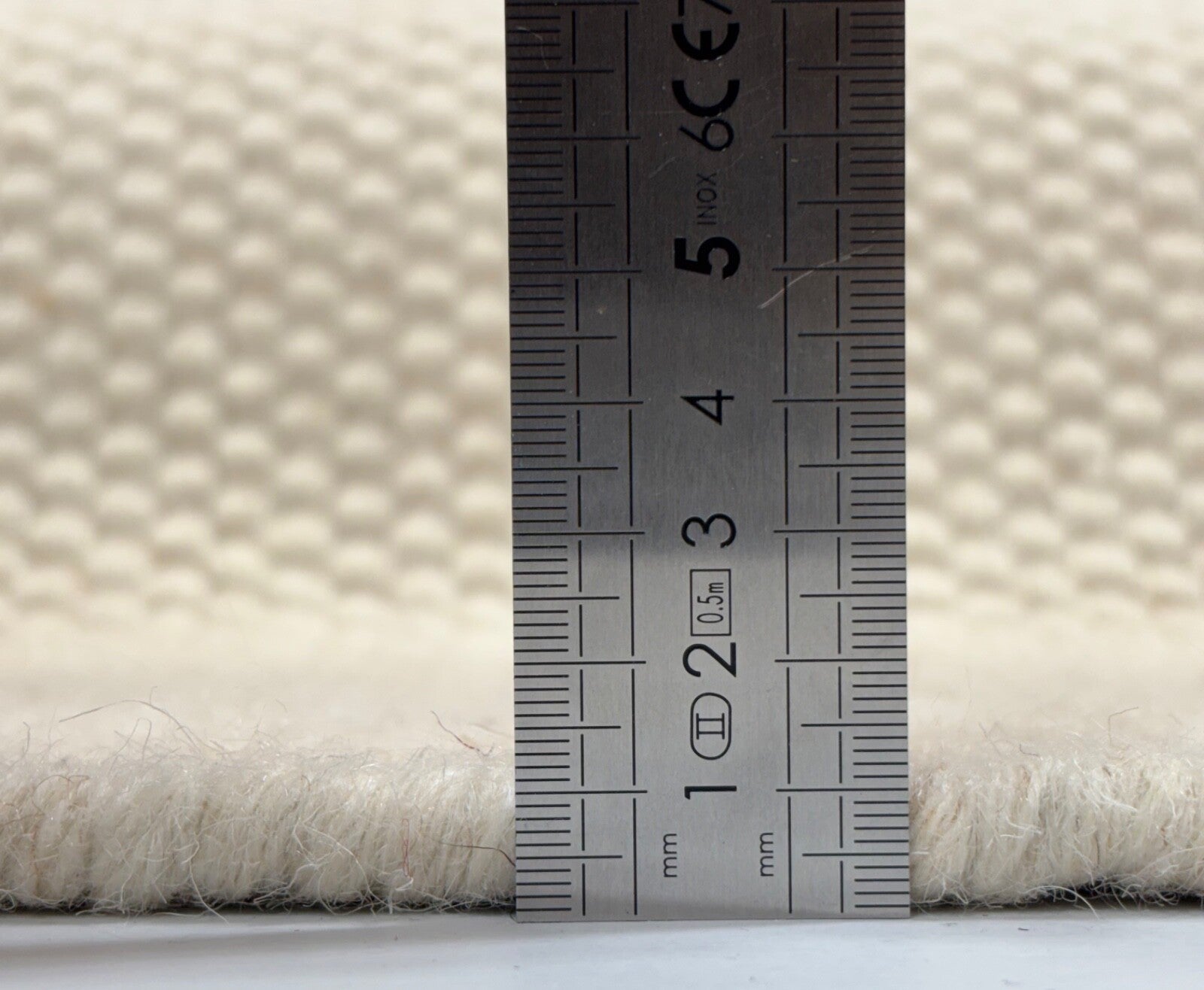 Kilim Dhurry Teppich 60x90cm Handgefertigt 100% Wolle Naturweiß D122