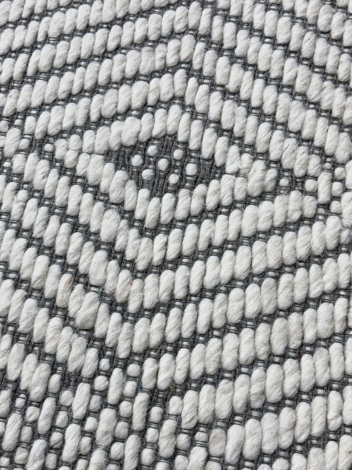 Handgefertigter Kilim Dhurry Teppich 160x240cm 100% Wolle Beige Grau ST66