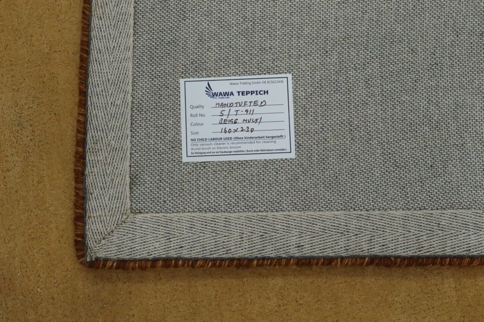 Braun Wolle Teppich Beige Handgetuftet Modern 160X230 cm Handarbeit T911