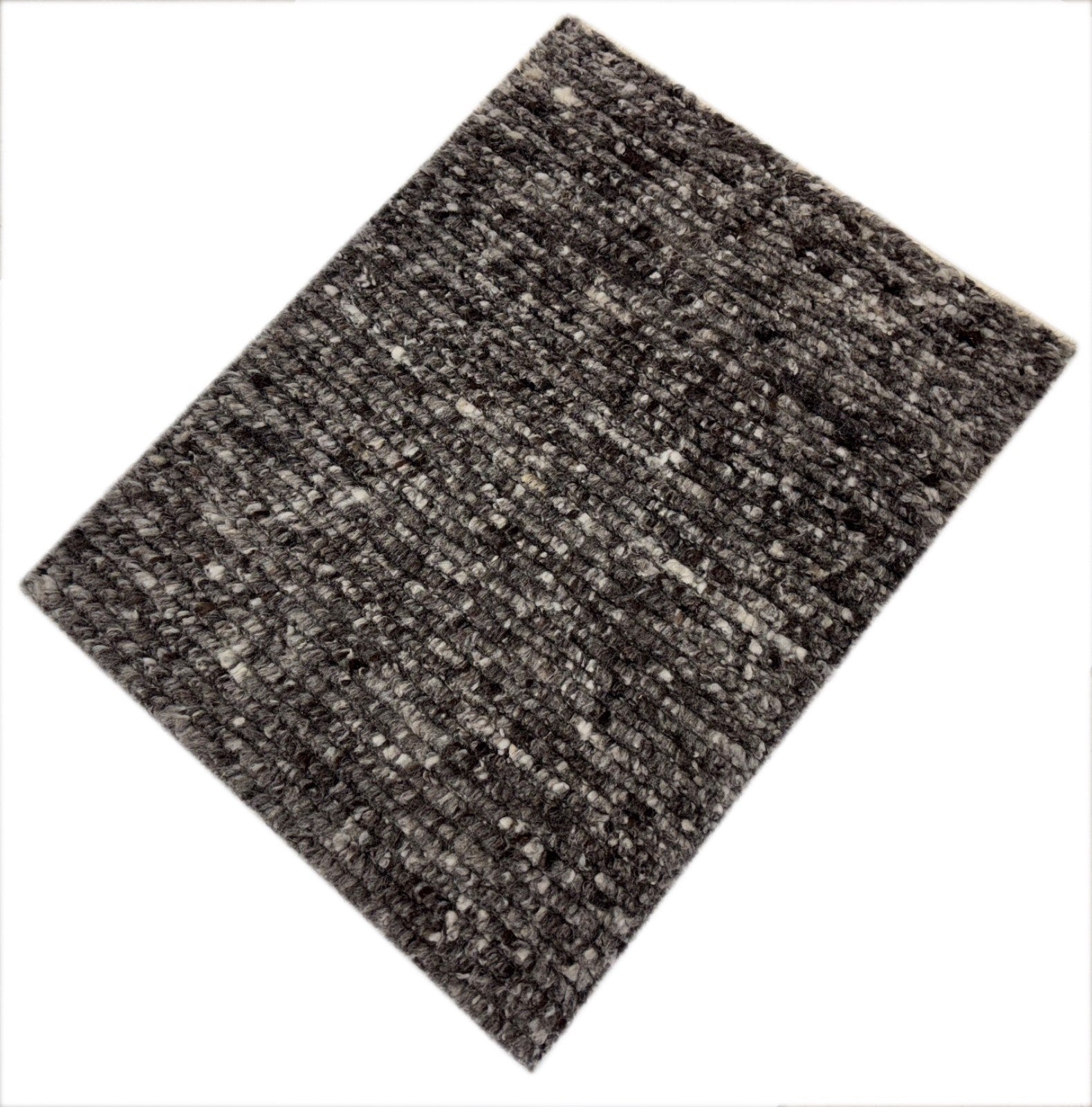 Handgeknüpfter 100 % Wollteppich 60x75 cm Modern Multigrau Designteppich BCI79