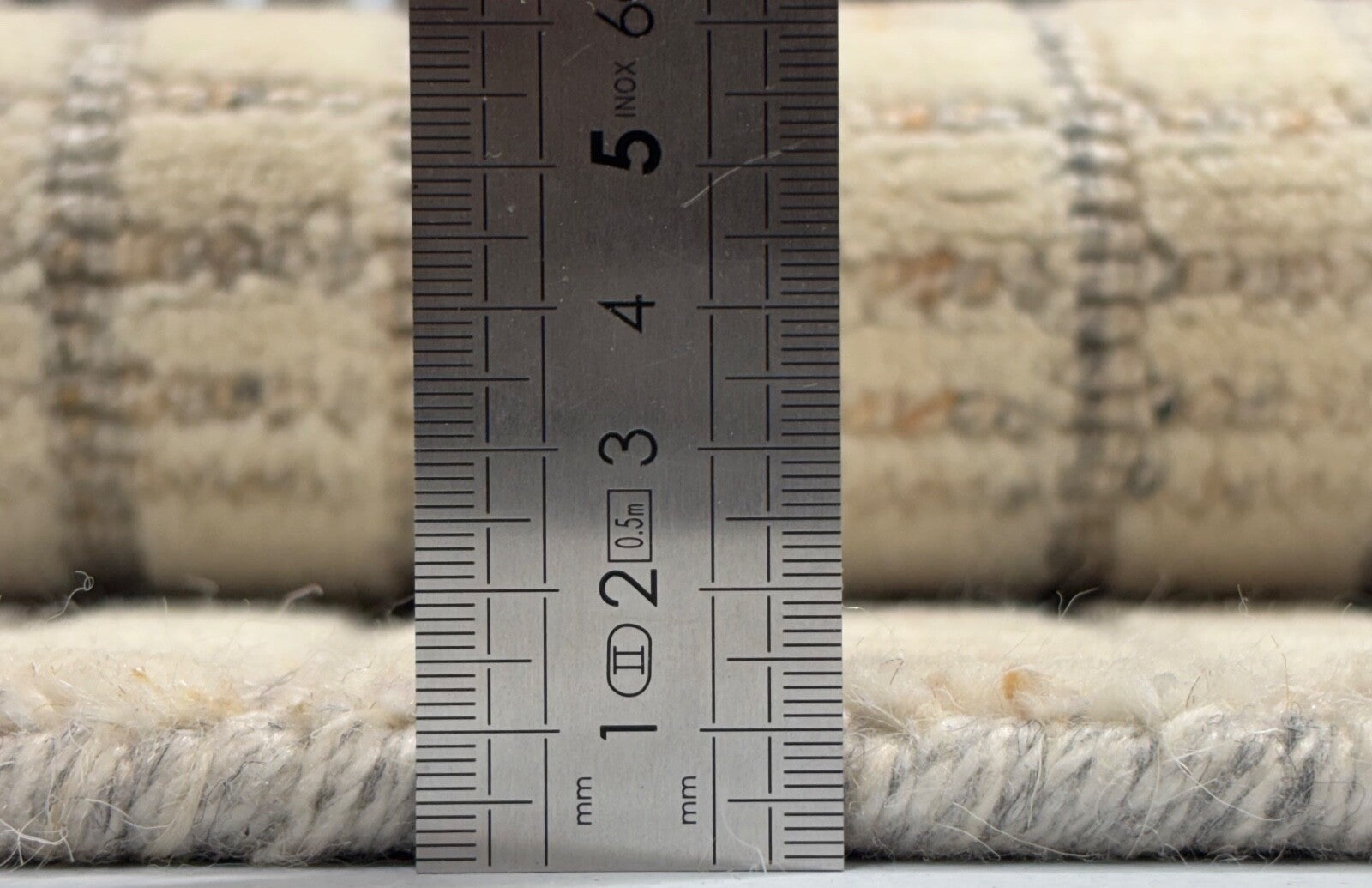 Tappeto in lana tessuto a mano 60x90cm Beige Grigio Design scandinavo moderno D819 