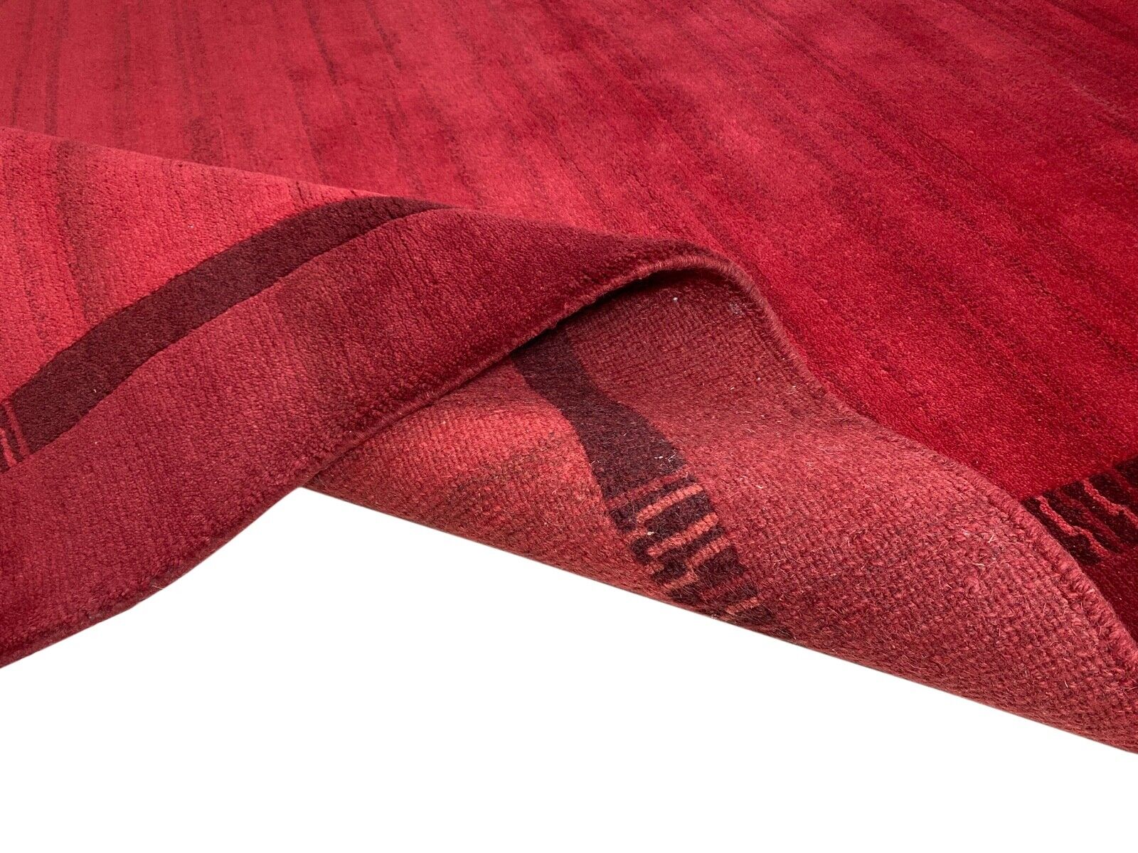 Indo Nepal Handgeknüpft Teppich Rot 100% Wolle Hochwertiger Orientteppich