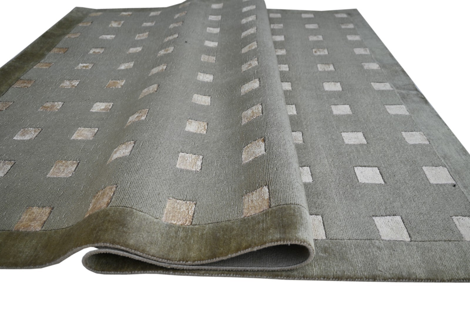 Modernes Handgeknüpfter Wolle 170x240 Vintage grau Wohnzimmer Teppich SH181