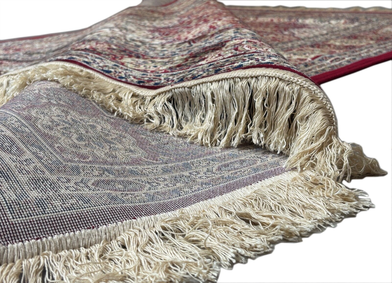 Kashmir Design Orientteppich 150x210 cm Viskose Seidenglanz Rot/Beige M38R