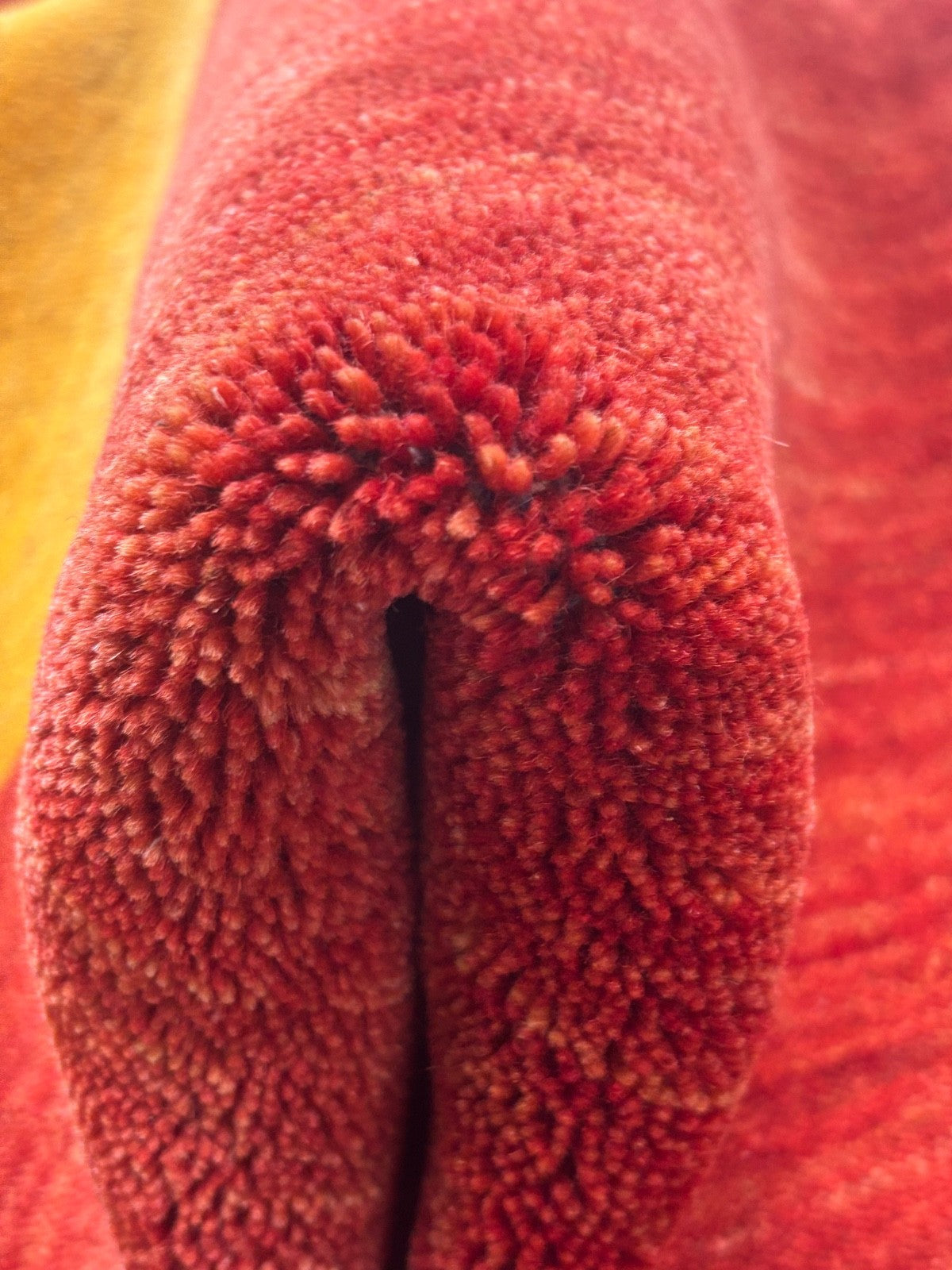 Wollteppich 200x300 Rot Blau Gelb Handgewebt Modern Unikat Orient Teppich