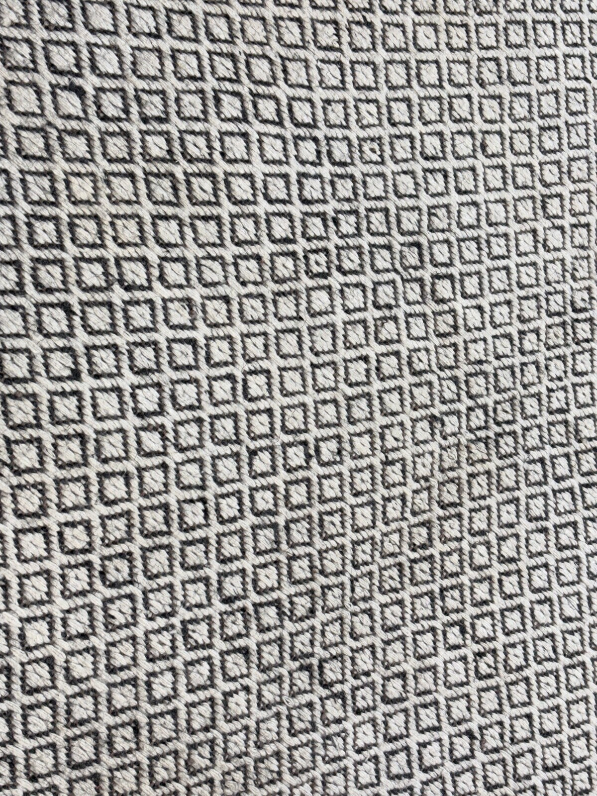 Flachgewebter Kilim Teppich 170x240cm 100% Wolle Beige Dunkelgrau ST14