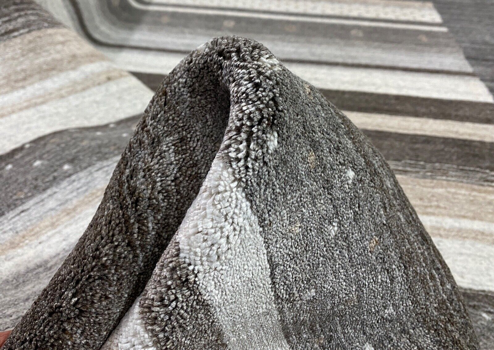 Grau Gabbeh Teppich Wolle Viskose Fine Orientteppich Handgewebt Loom Brücke