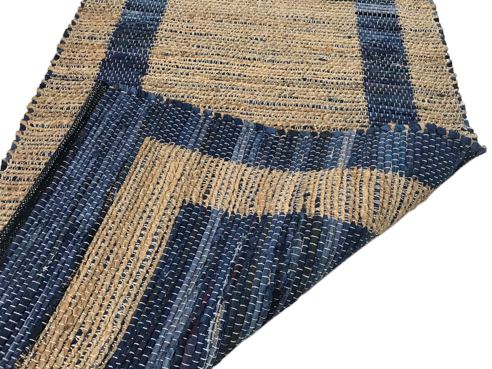 Beidseitig Nutzbar Chindi Kelim Durry Teppich Handgearbeiteter, 4 Größen Dhurrie