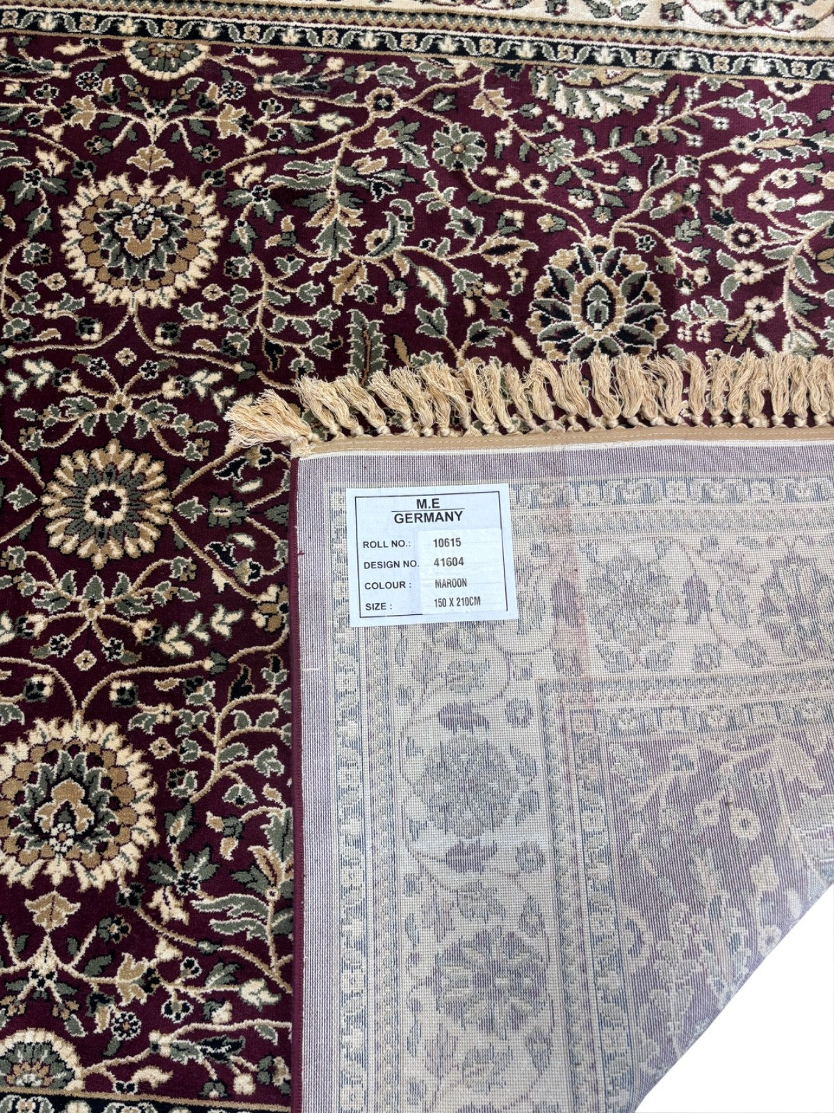 Tappeto orientale Kashmir Design 150x210 cm Viscosa Seta Lucida Castagna Marrone M604M