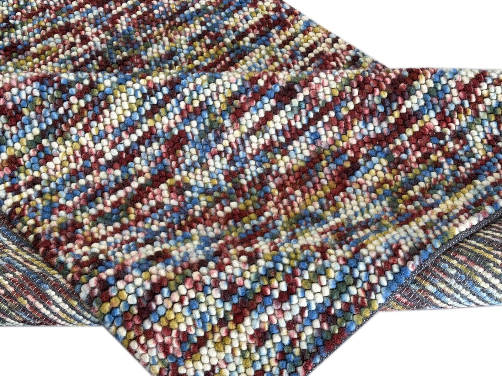 Bunter Wollteppich 170x240 cm Handgefertigt Modern Natur Teppich st14