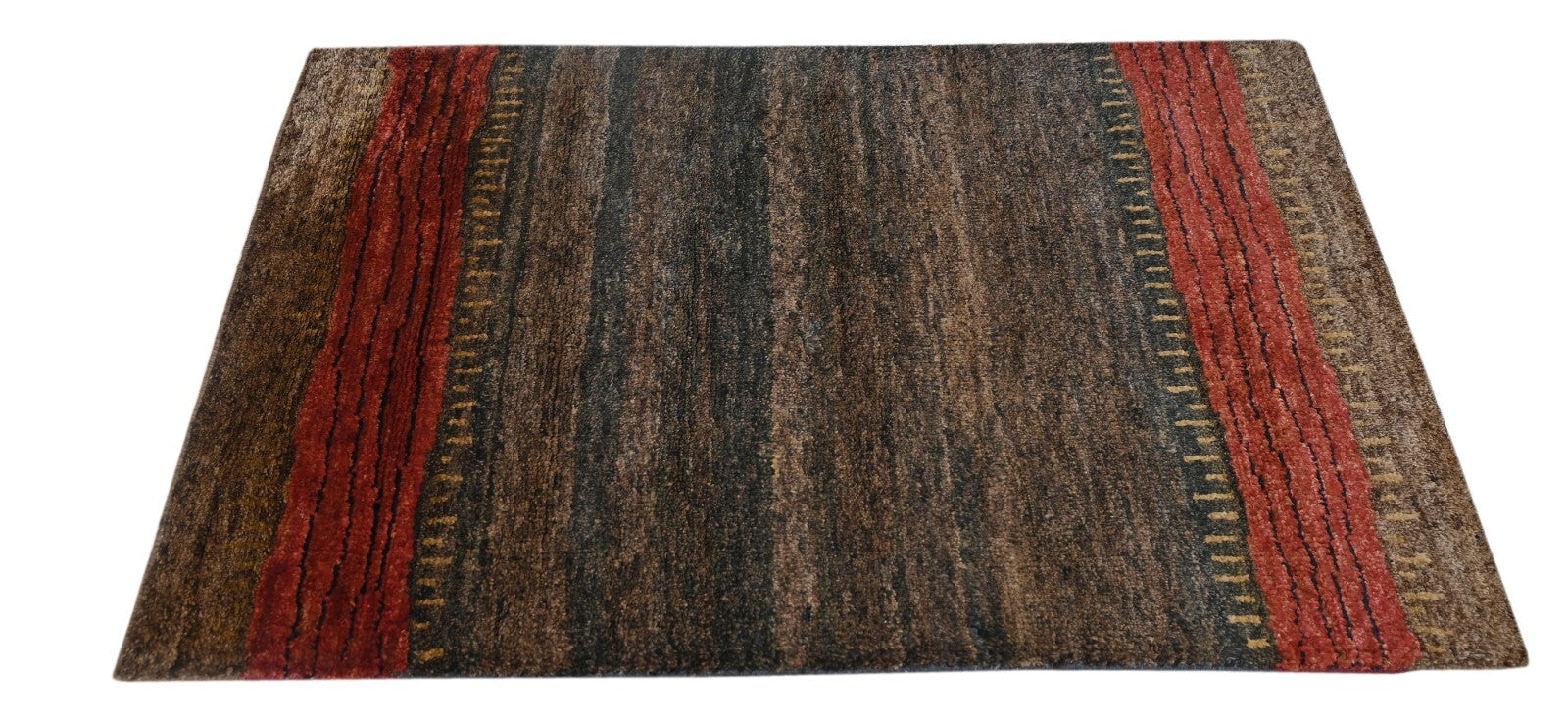 Modernes Handgeknüpfter Jute 120x180 Vintage Braun Wohnzimmer Teppich SH171