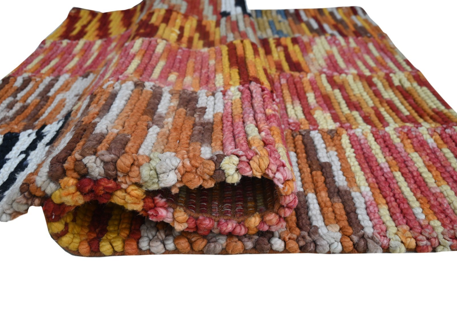 Bunter Wollteppich 150x240 cm Handgefertigt Modern Natur Teppich sh167