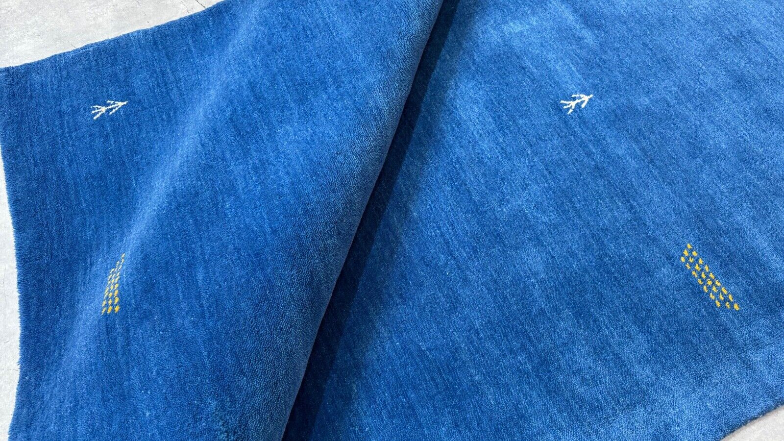 Tappeto Gabbeh blu 120x180 cm Tessuto a mano 100% lana Telaio Lori Debbich G64T6