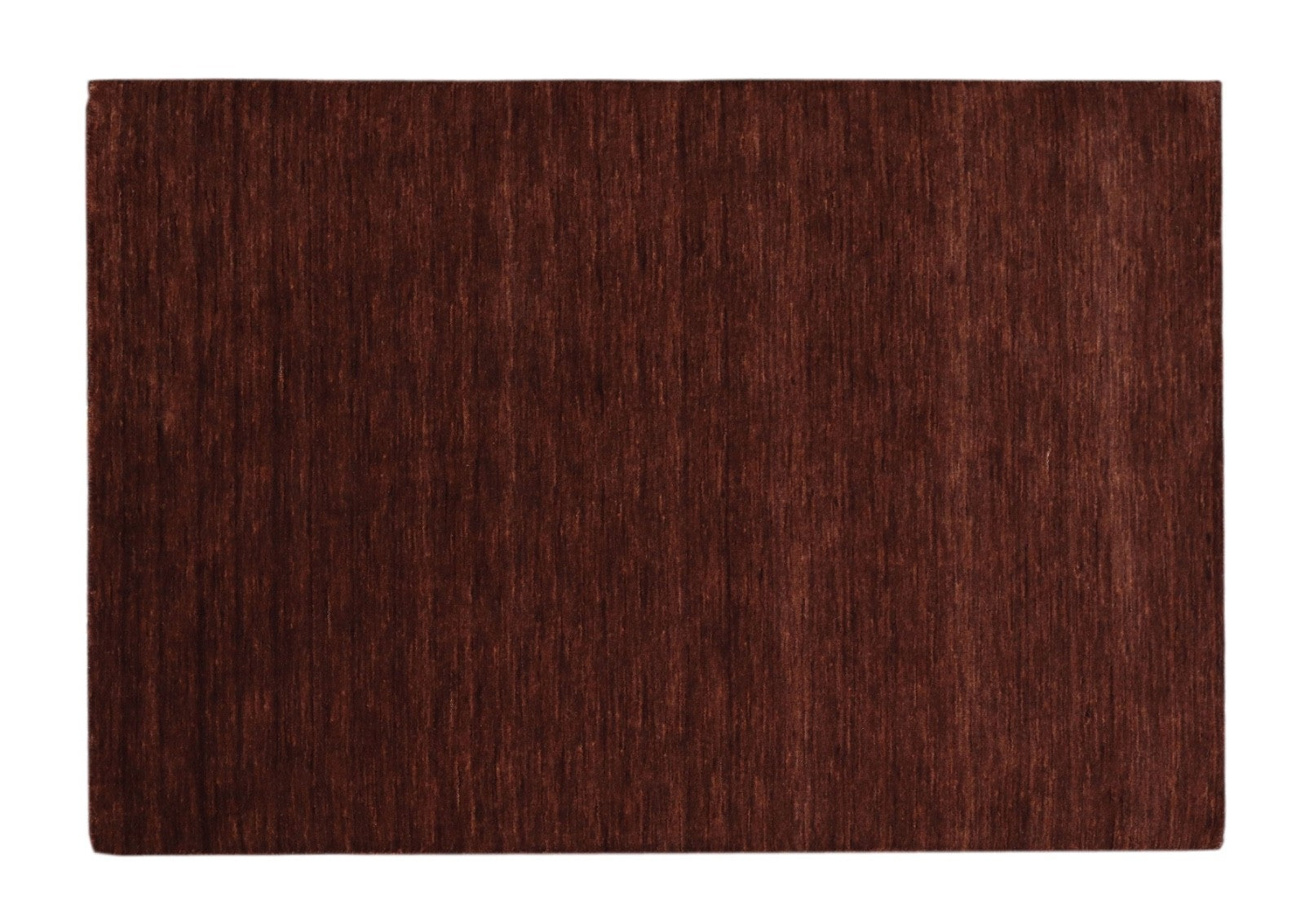 Handgewebter Gabbeh Teppich 100% Wolle Kaffeefarbe Uni 120x180 cm HL1075