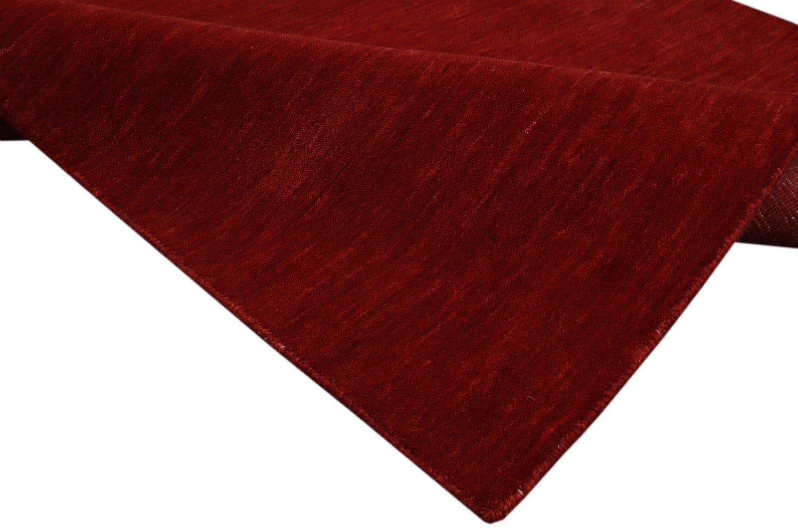 Handgewebter Gabbeh Teppich 100% Wolle Rot Unifarben 120x180 cm HL1076
