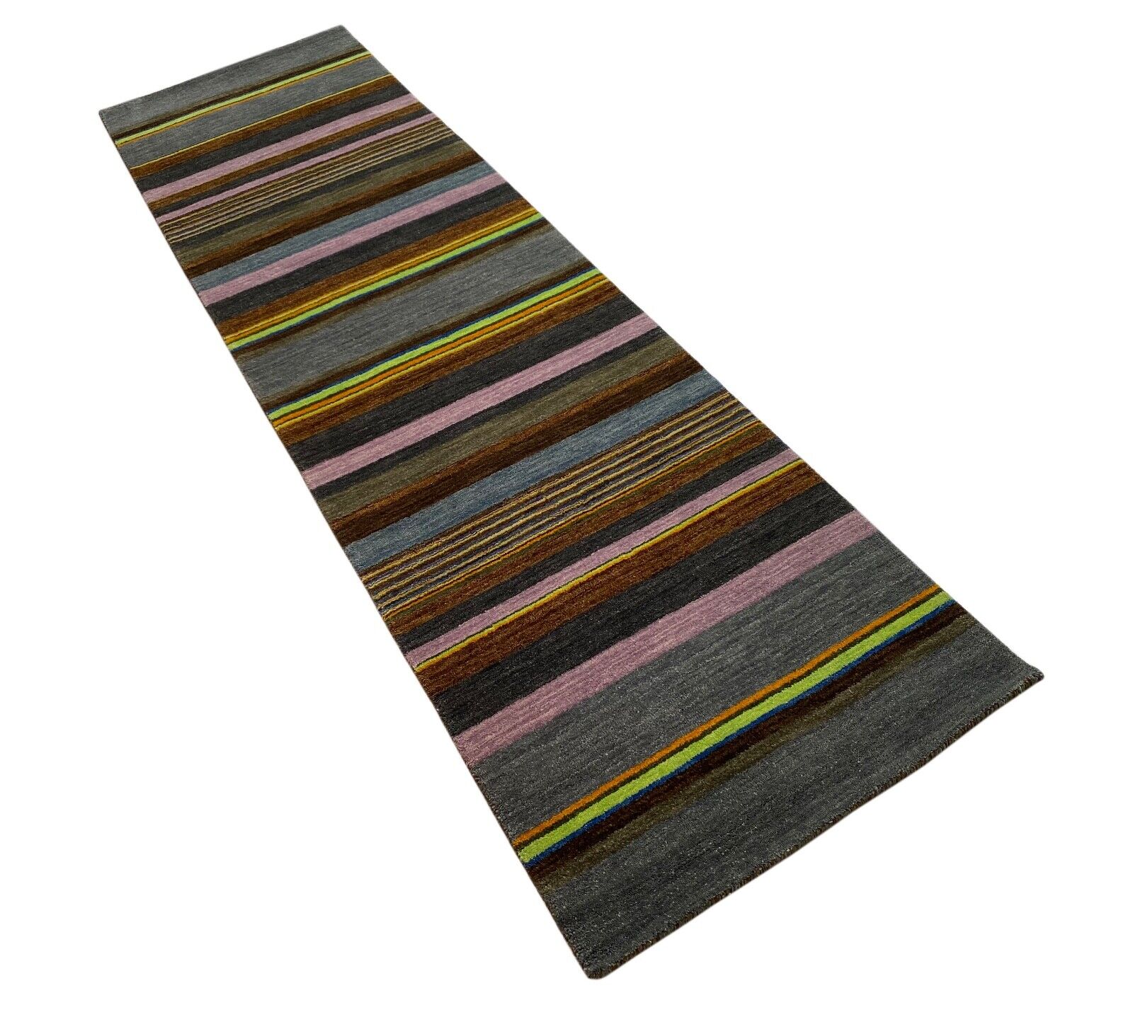 Läufer Gabbeh Teppich 100% Wolle Loom Handgefertigt 80X297 cm R423