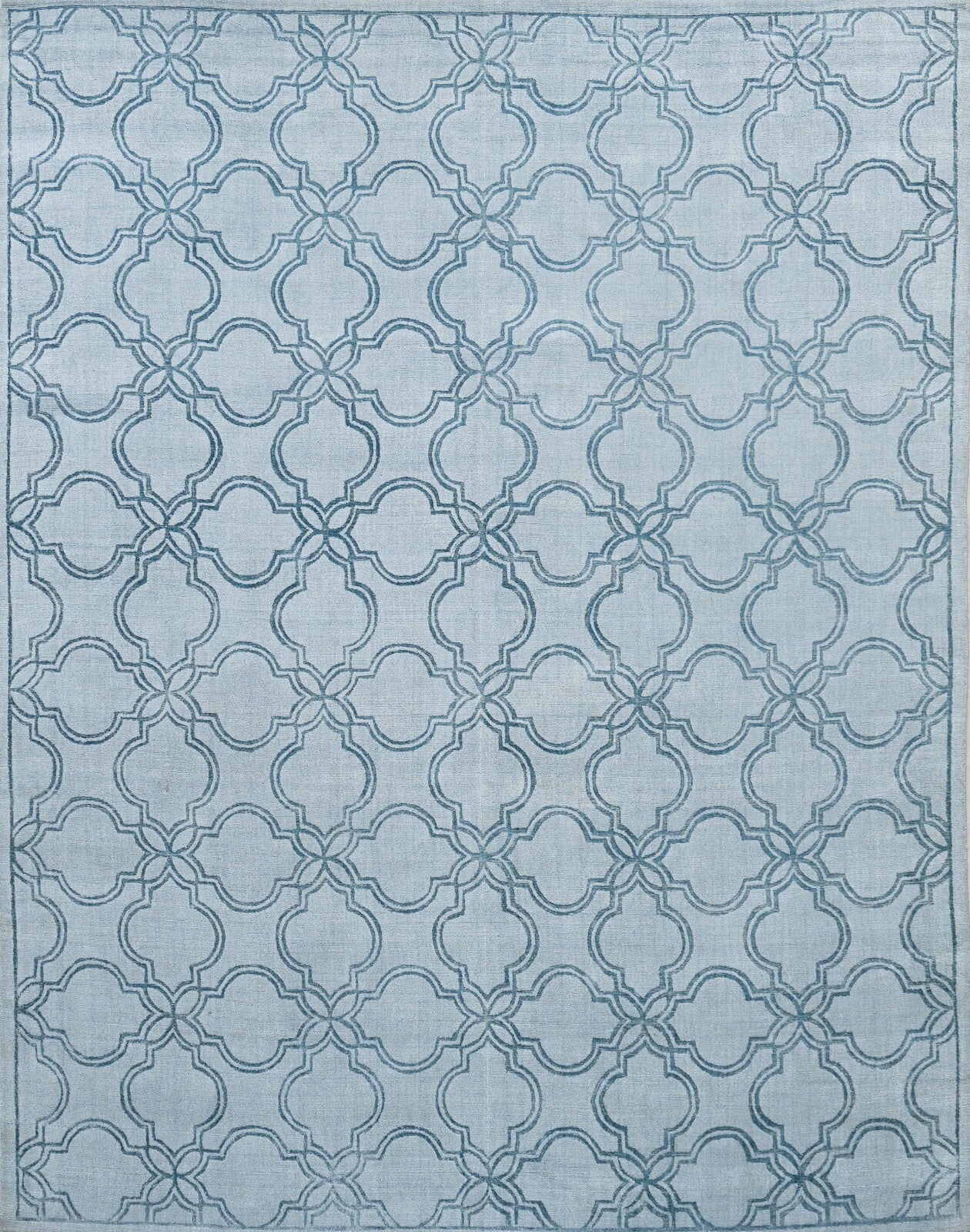 Handgewebter Teppich 240x300 Blau  Bananen seide  Glanzoptik  Wohnzimmer SH211