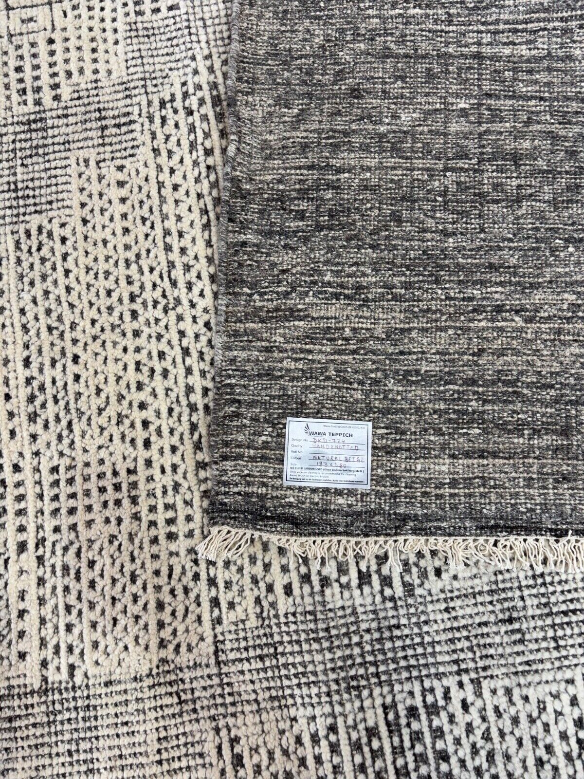 Handgeknüpfter Wollteppich 180x280 cm Kurzflor  Modern Design DKD-774