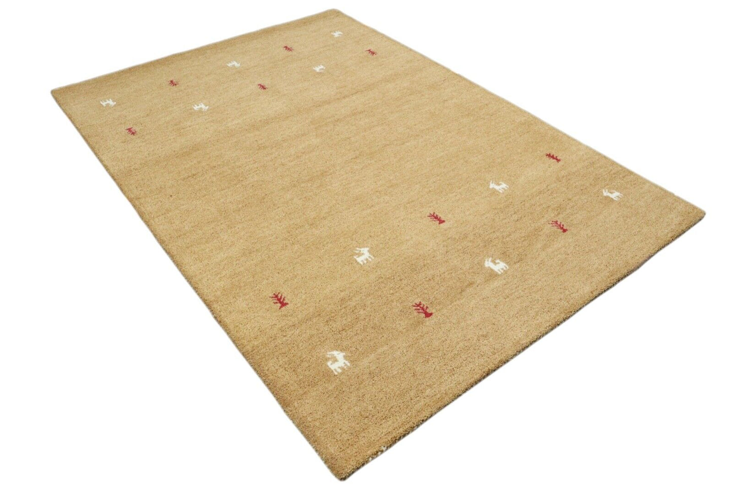 Orient Teppich 100% Wolle 160X230 cm Gold Orange Handarbeit Handgetuftet T932