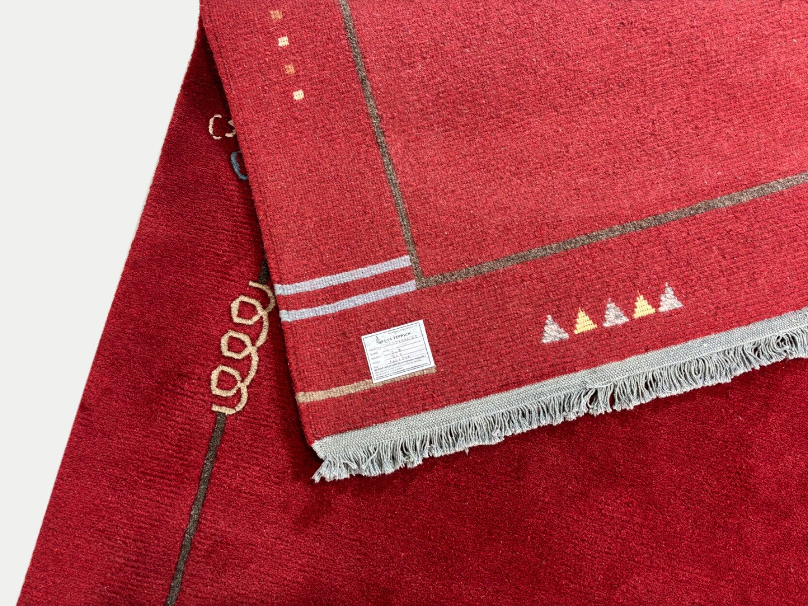 Rot Teppich Indo Nepal Handgeknüpft 100% Wolle 160X230 cm Orientteppich R21B