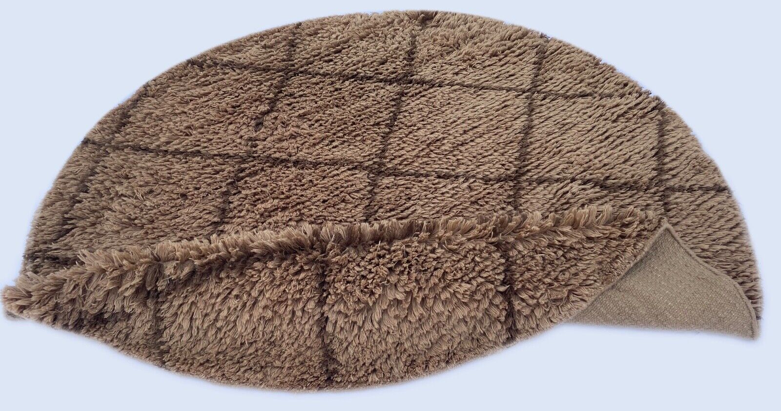 Teppich Morocco Berber Shaggy 100% Wolle Braun Handgefertigter BM1